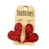 Lil' Chunky Glitter Swoopy Acrylic Hearts - Valentines Earrings (Copy)