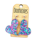Lil' Chunky Glitter Swoopy Acrylic Hearts - Valentines Earrings (Copy)