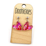 Dainty Confetti Hearts Acrylic Valentines Dangle Earrings (Copy)