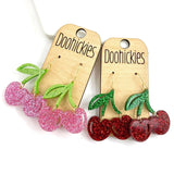Cherry on Top Glitter Acrylic Dangle Earrings