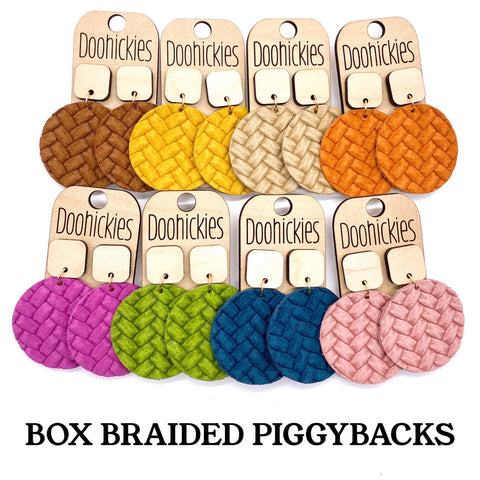 The Spring Box Braided Piggyback Collection - Leather Earrings