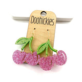 Cherry on Top Glitter Acrylic Dangle Earrings