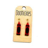 1.5" Crayon Acrylic Dangle Earrings - Teacher Earrings