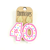 Traditional Multi-Color Birthday Candle Acrylic Dangle Earrings