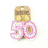 Traditional Multi-Color Birthday Candle Acrylic Dangle Earrings