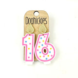 Traditional Multi-Color Birthday Candle Acrylic Dangle Earrings