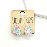 The Pastel Floral Big as Texas Teardrop Stud Earrings