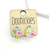 The Pastel Floral Big as Texas Teardrop Stud Earrings