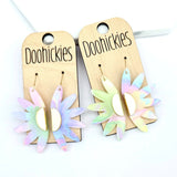 Dainty Pastel Groovy Half Daisy Acrylic Dangle Earrings