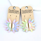 Dainty Pastel Groovy Half Daisy Acrylic Dangle Earrings