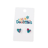Tiny Doolittle Hearts - Acrylic Stud Earrings