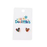 Tiny Doolittle Hearts - Acrylic Stud Earrings