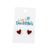 Tiny Doolittle Hearts - Acrylic Stud Earrings