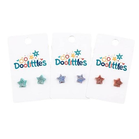Tiny Glitter Star Doolittle Acrylic Stud Earrings