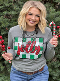 Jolly Plaid Tee - PLEASE ALLOW 3-5 BUSINESS DAYS FOR SHIPPING