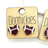 Traditional Textured Football Stud Collection - Sports Earrings - Two Options