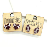 Traditional Textured Football Stud Collection - Sports Earrings - Two Options