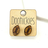 Wood Football Stud Collection - Sports Earrings - Two Options