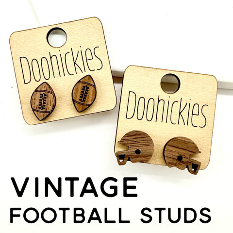 Wood Football Stud Collection - Sports Earrings - Two Options