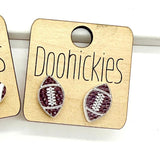 Traditional Textured Football Stud Collection - Sports Earrings - Two Options