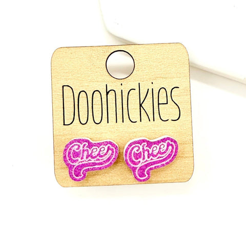 Glitter Cheer Studs - School Spirit Earrings