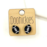 School Spirit Glitter Football Studs - Custom Spirit Earrings - Nine Color Options