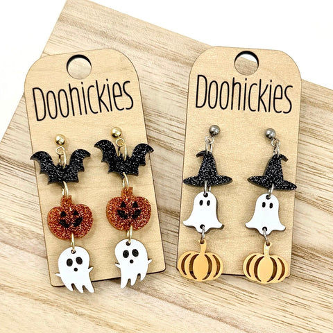 Spooky Trifecta Dangle Collection - Halloween Earrings