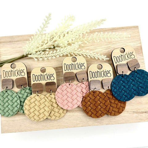Walnut & Bold Fall Box Braided Piggyback Collection - Leather Earrings (Copy)