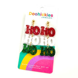 Traditional HoHoHo Christmas Dangle Acrylic Earrings
