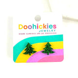 Country Christmas Swoopy Tree Stud Earrings