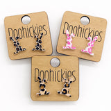 Leopard Floppy Ear Bunny Stud Collection - Easter Earrings