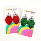 Traditional Glitter Christmas Light Bulb Earring Collection