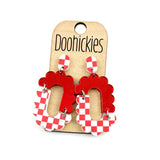 Brooklin Checkered Spirit Dangle Sports Earrings