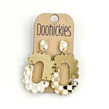 Brooklin Checkered Spirit Dangle Sports Earrings