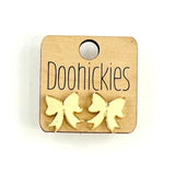 School Spirit Mirror Bow Stud Earrings - 9 Color Options