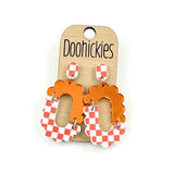 Brooklin Checkered Spirit Dangle Sports Earrings