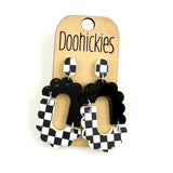 Brooklin Checkered Spirit Dangle Sports Earrings