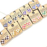 School Spirit Checkered Heart Stud Earrings - 9 Color Options