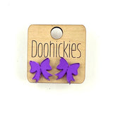 School Spirit Mirror Bow Stud Earrings - 9 Color Options