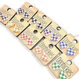 School Spirit Checkered Heart Stud Earrings - 9 Color Options