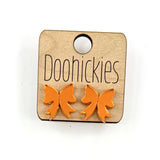 School Spirit Mirror Bow Stud Earrings - 9 Color Options