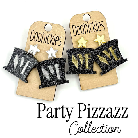 1.25" NYE Party Hat - New Years Acrylic Earrings