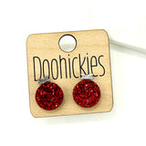 Glitter Christmas Ornament Stud Earrings