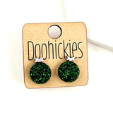 Glitter Christmas Ornament Stud Earrings