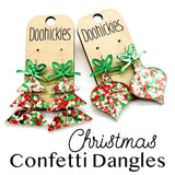 Christmas Confetti Vintage Ornament Acrylic Earrings