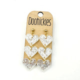 Pastel Shimmer Triple Glitter Acrylic Heart Drops