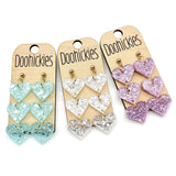 Pastel Shimmer Triple Glitter Acrylic Heart Drops