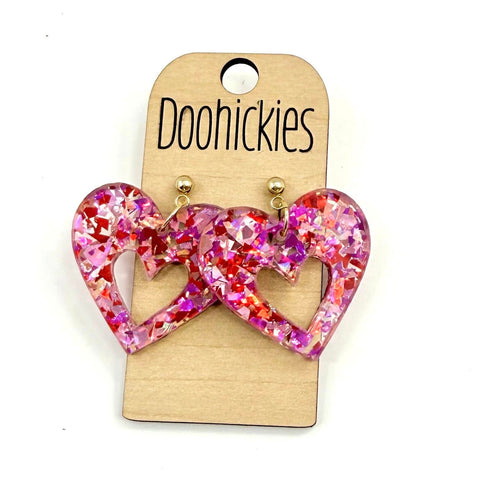 Chunky Glitter Sassy Hearts Collection - Valentines Earrings