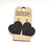 The Queen of Hearts Glitter Leather Hearts Collection - Valentines Earrings