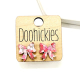 15mm Lovey Acrylic Bow Studs - Valentines Earrings